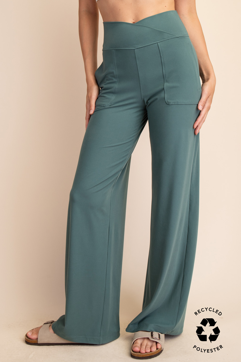 Rae Mode - Wholesale Pants - Women's - RECYCLED BUTTER V WAIST WIDE PANT30