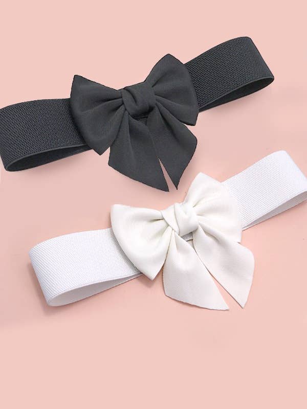STRETCHABLE ELASTIC BOW BELT | 40BT630 for wholesale by JOSSLYN by wall to wall