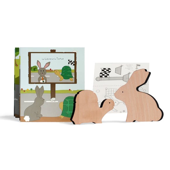 Spielzeugset aus Holz - Fable the Rabbit and the Tortoise für den Großhandel von Paulette Et Sacha