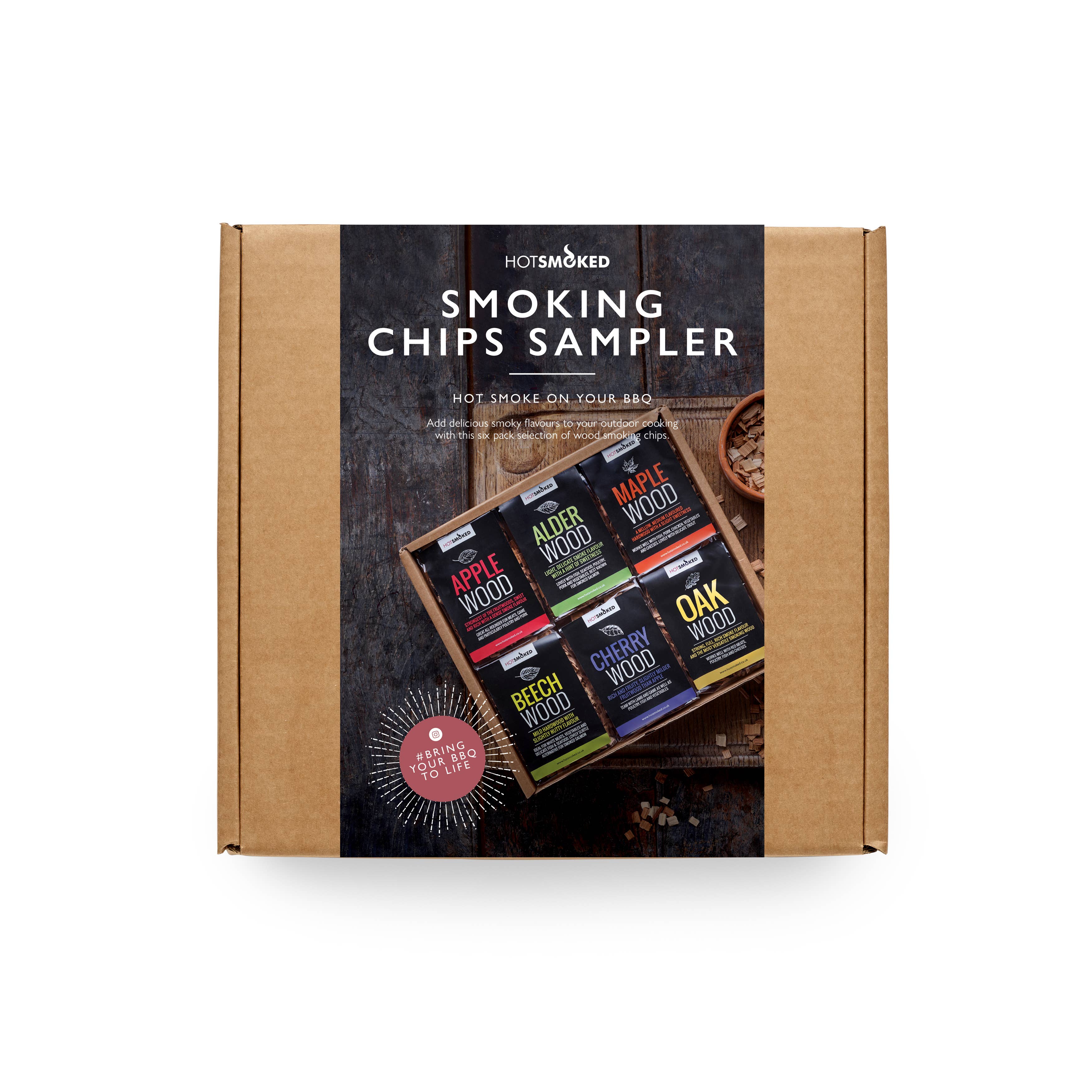 Hot Smoked – wholesale BBQ sauce – BBQ Smoking Chips Sampler1