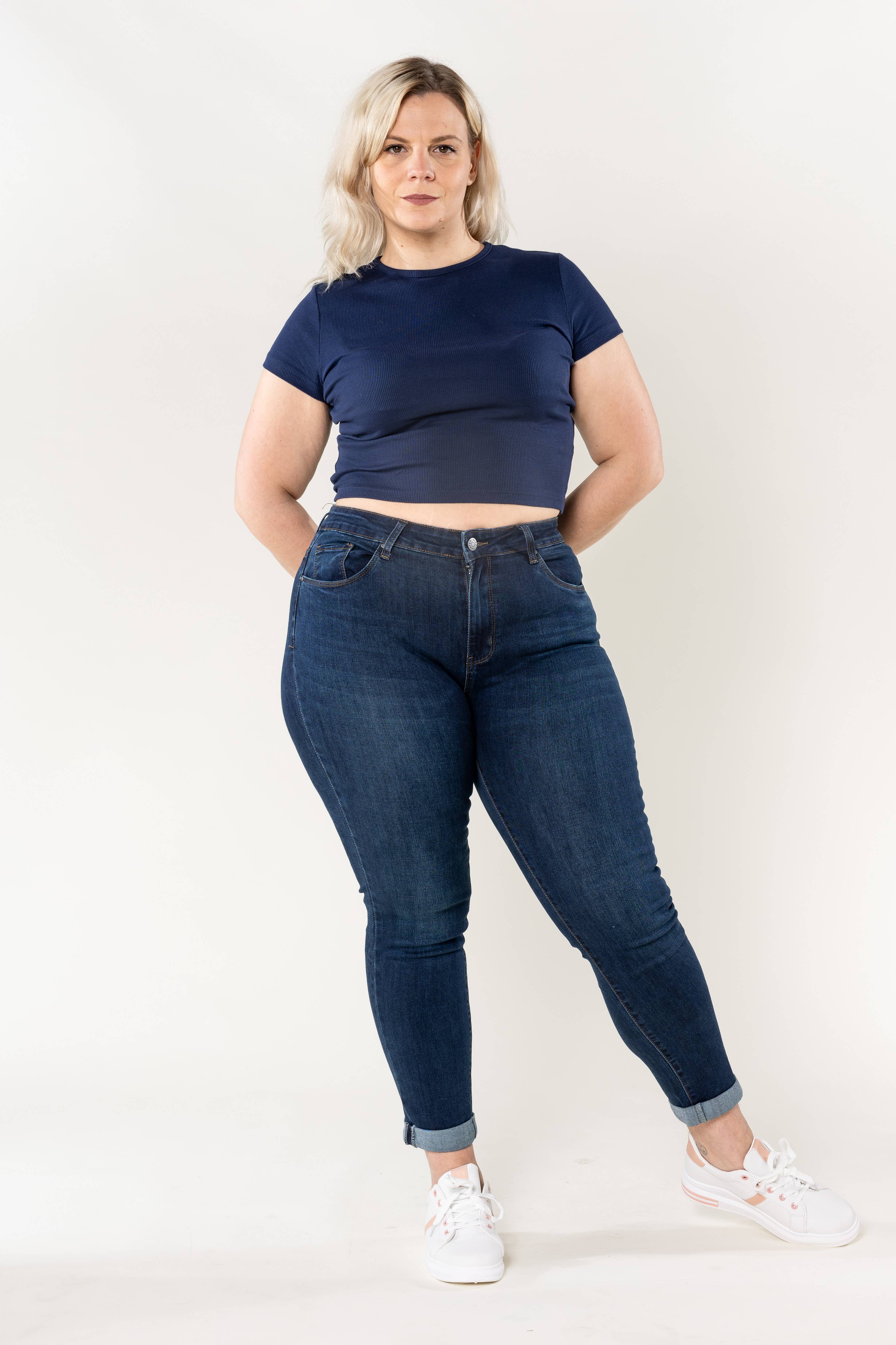 Nina Carter - Venta al por mayor Vaqueros - Mujer - Jeans ajustados elásticos de talla grande Nina Carter P102GT4