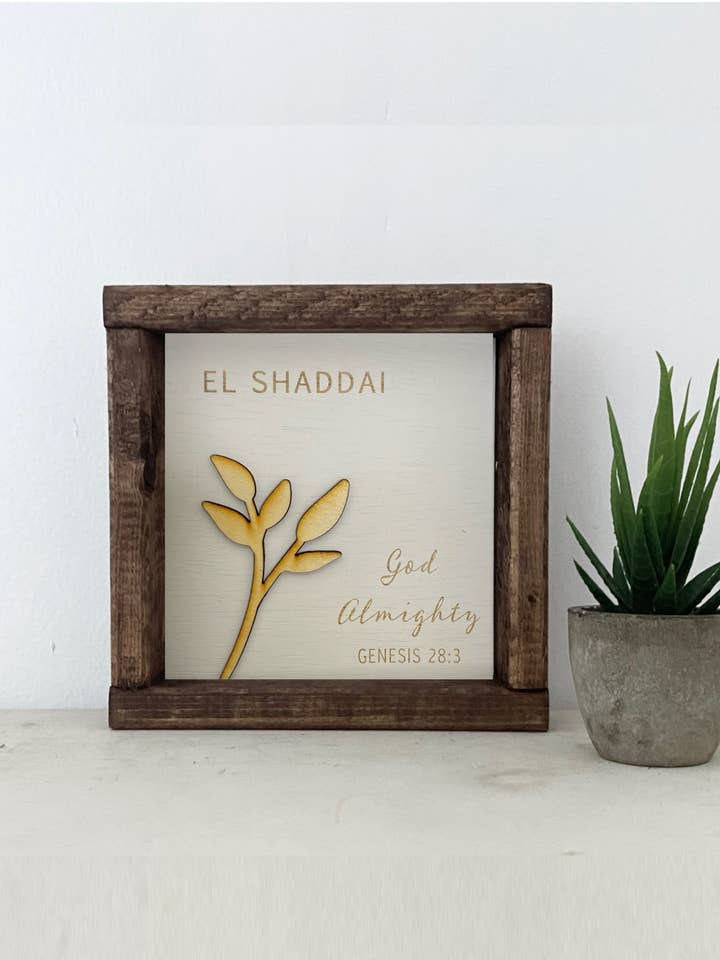 7 x 7 El Shaddai - The Lord Almighty - Name of God for wholesale by Pine Designs