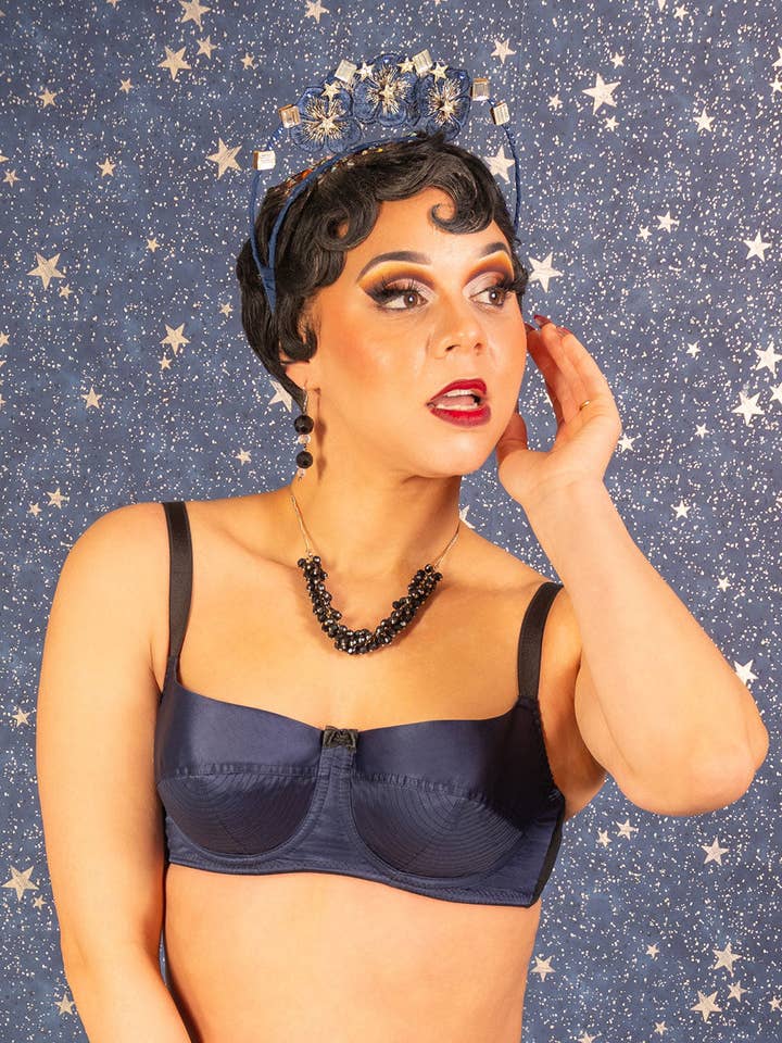 Norma 1950s Navy Bra for wholesale by What Katie Did
