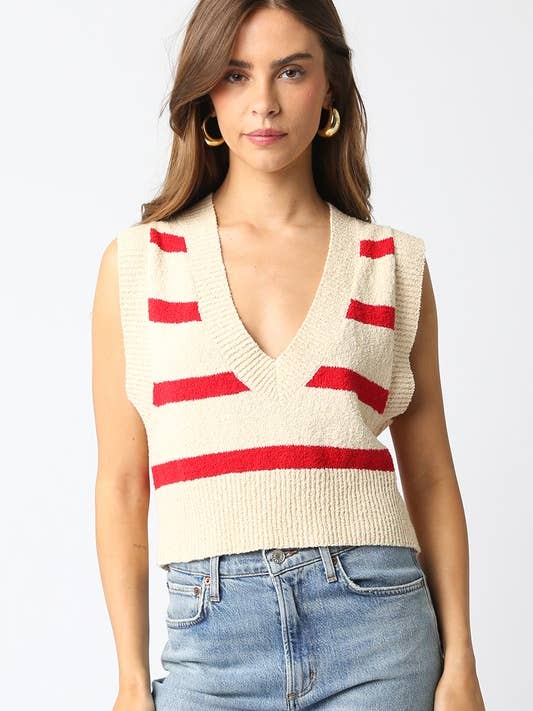 Colete Brooklyn às Riscas por atacado de Olivaceous