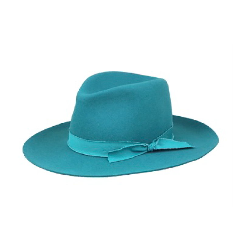 My Wine Hat - Vente Chapeau en feutre - femme - FEDORA MARLBOROUGH - BLEU SARCELLE3