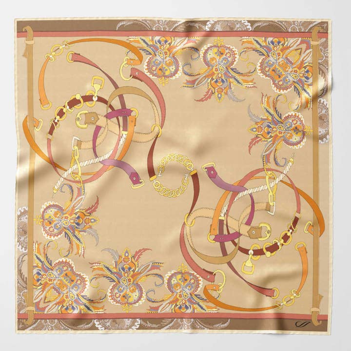 Camilla - Silk Bandana - Bronze for wholesale by Elizabetta Made in Italy USA