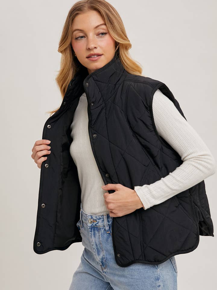 Bluivy - Vendita all'ingrosso Gilè imbottito - Donna - GILET IMBOTTITO TRAPUNTATO CON TASCHE24