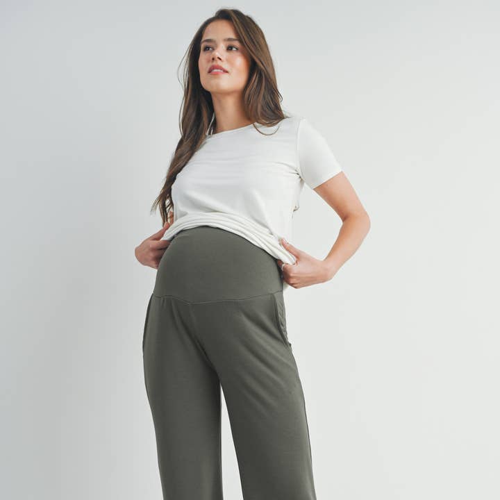 Straight Leg Maternity Terry Lounge Pants for wholesale by Hello Miz