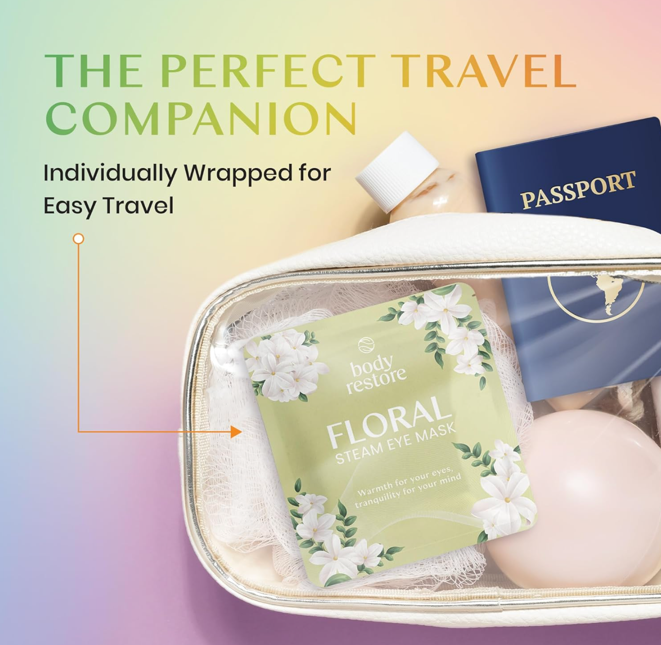 Best Beauty Group - Wholesale Sleep/Eye Mask - BODY RESTORE Steam Eye Mask Spa Relax Five Packs or Single12