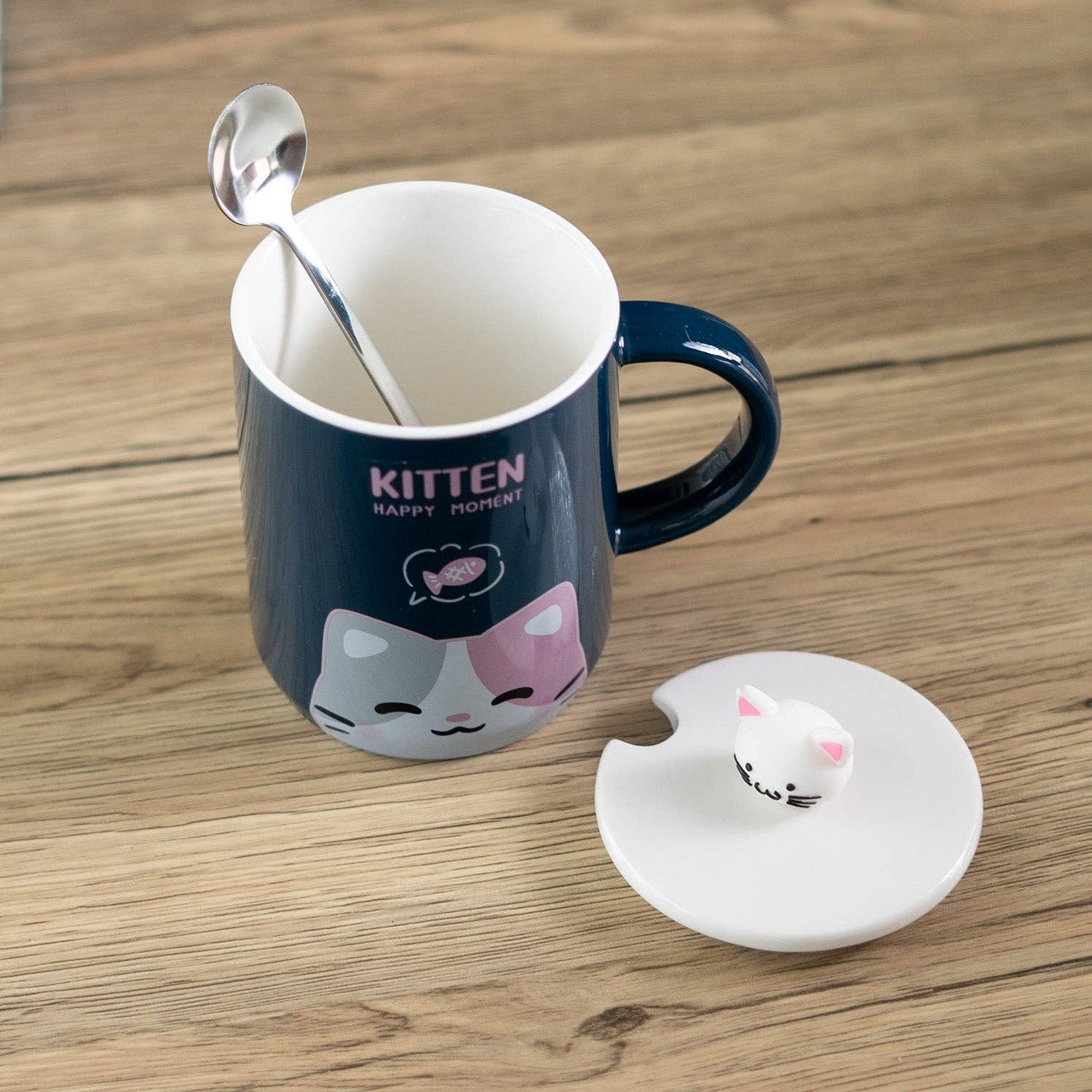 Urban Tokyo - Wholesale Coffee Mug - Kitten 12oz Mug With Lid and Spoon (10/30)4