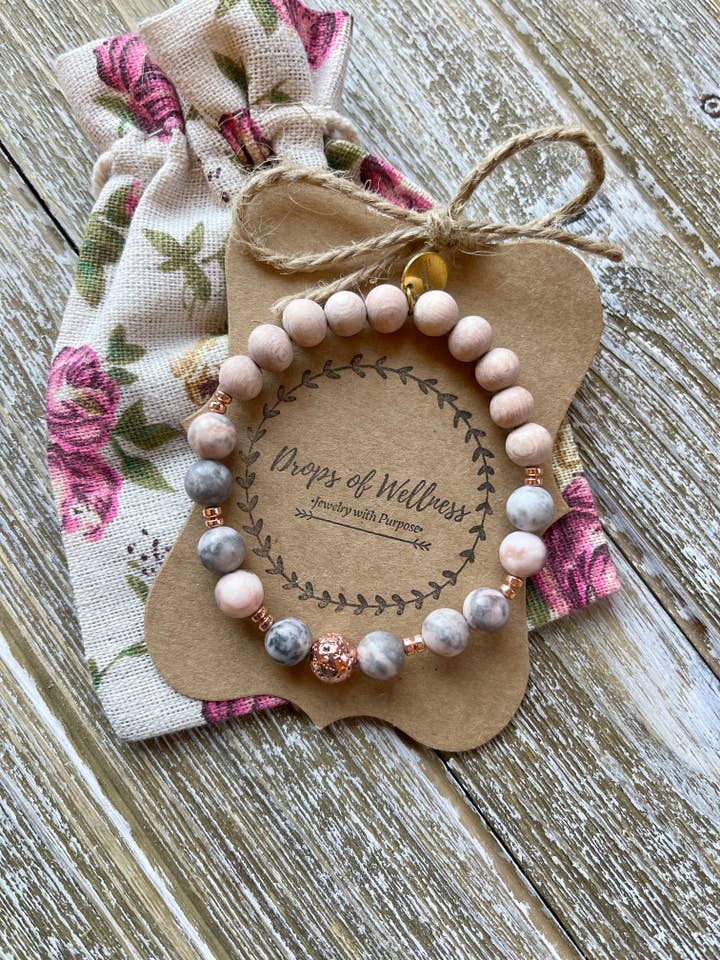 Essential Oil,Diffuser Bracelet, Stretch Bracelet,The Bexley for wholesale by Drops of Wellness Goods