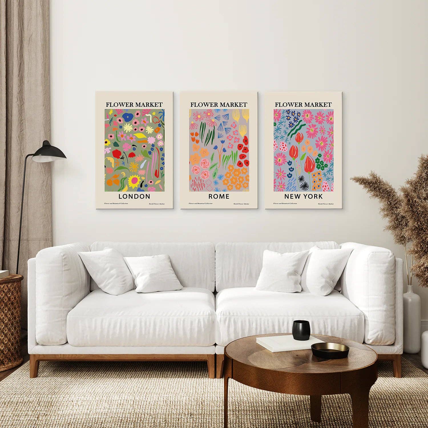 Art Lane – wholesale Art print – Boho Flower Market Poster. New York, London, Rome Print6