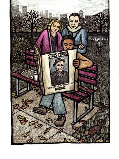 Studs Terkel (Plakat) für den Großhandel von Ricardo Levins Morales Art Studio