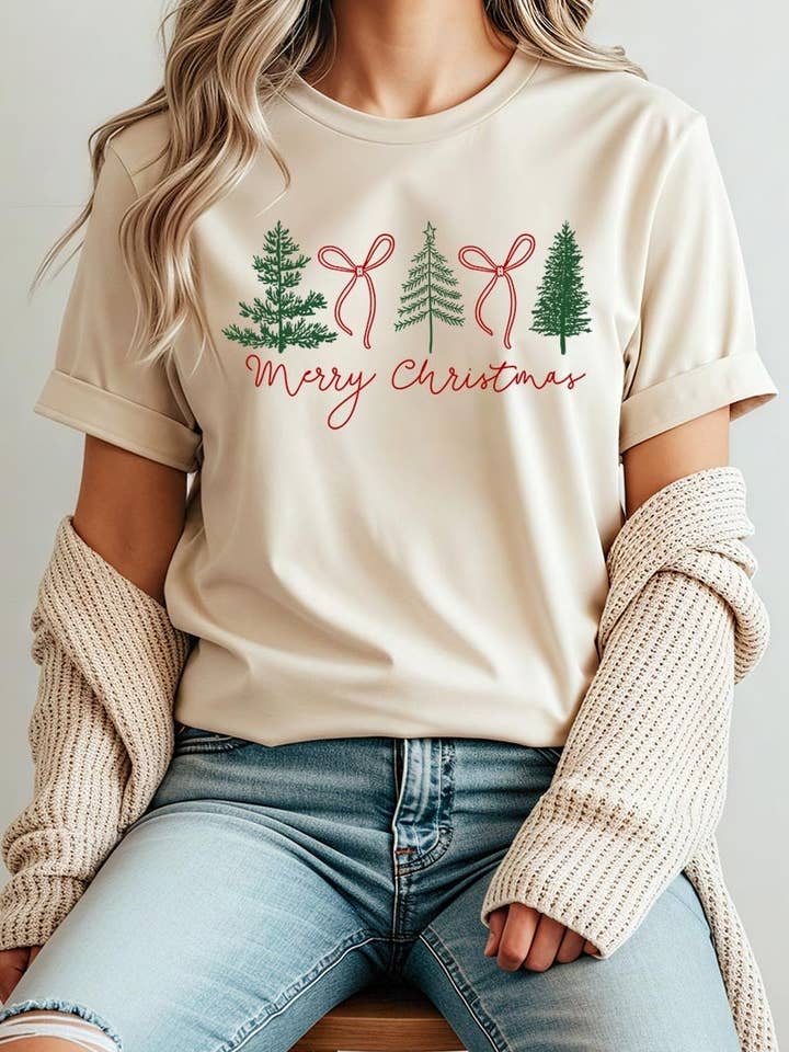 God Jul Band Grafisk Plus T-shirt för wholesale av Pink Irene Wholesale