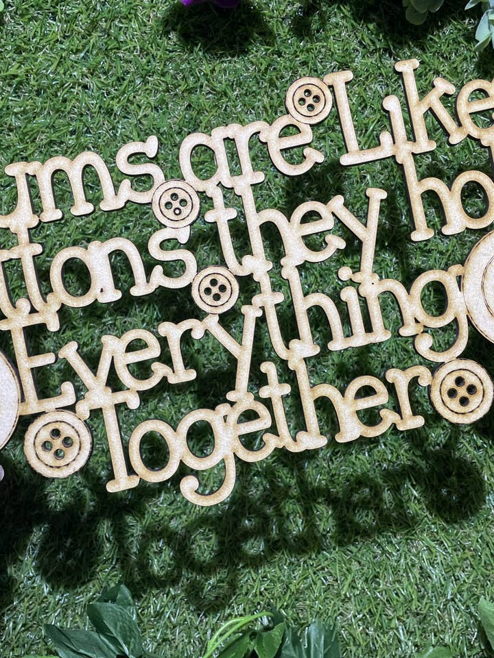 Mums are like buttons plaque for wholesale by manchester laser cuts