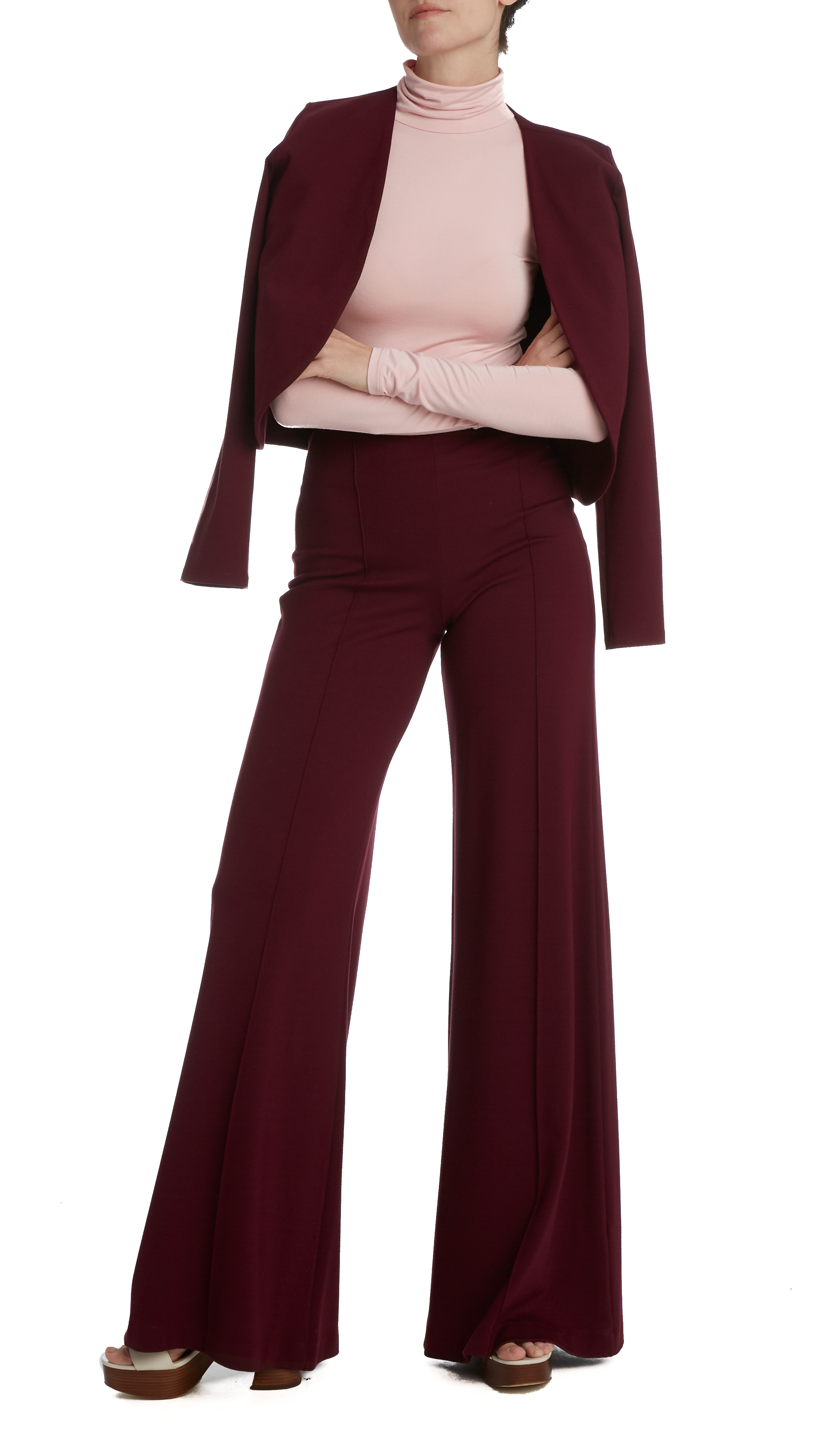 Ripley Rader - Wholesale Blazer - Women's - Burgundy Ponte Knit Blazer5