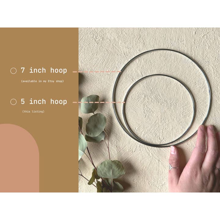 Euca Design - Wholesale DIY Craft Kit - Set of 3: Warped 5" Metal Hoops for Weaving