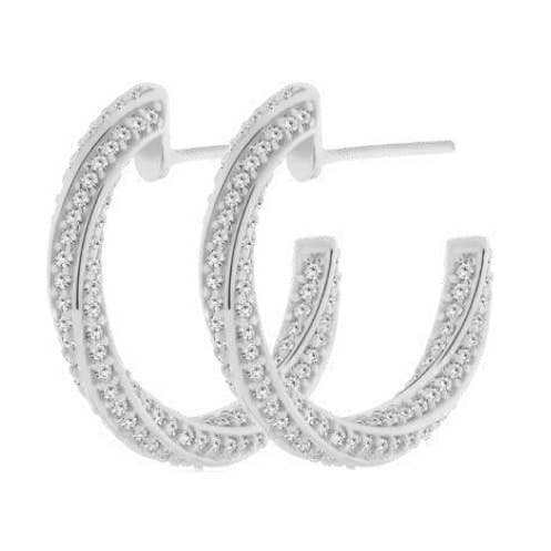 Seduce Me Hoops in Rhodium for wholesale by VIVA VIDA