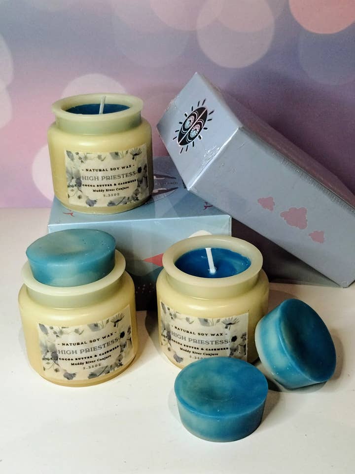 High Priestess "jar" Candle, Coco Butter and Cashmere Scent for wholesale by Muddy River Conjure