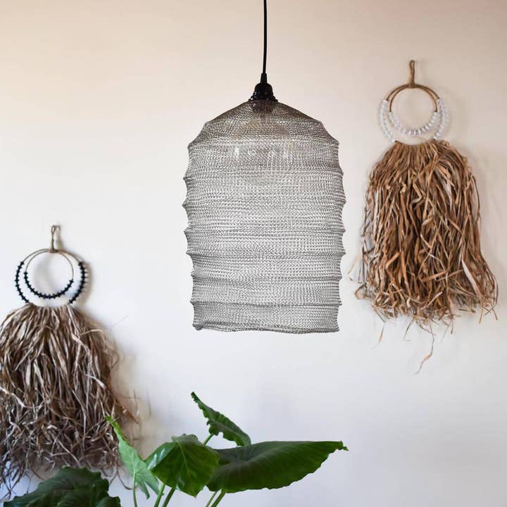 Joglo living - Wholesale Lampshade - Watu Silver - metal wire lampshade1