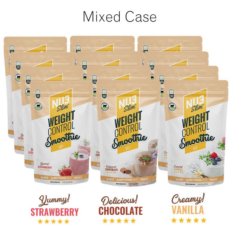 NU3 Slim - Wholesale Powdered Health Drink - NU3 Slim - The Weight Control Smoothie 17.8 oz - Mixed Case0