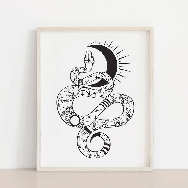Impression de serpent lunaire 8,5 x 11 pour la vente par Meli TheLover