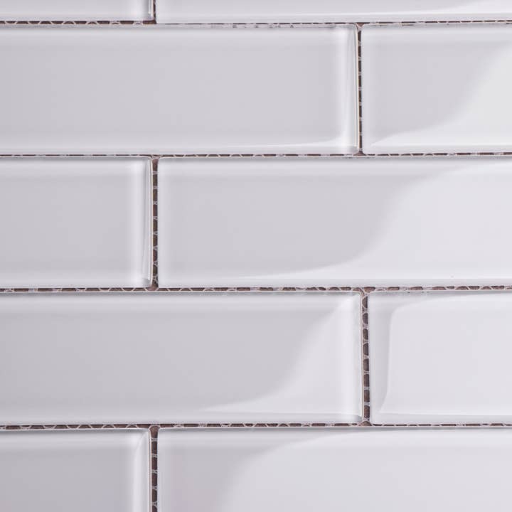 WS Tiles - Wholesale Wall Tile - 2" x 6" Glass Mosaic Subway Tile, Backsplash for Kitchen and Bathroom - 5 Square Feet Per Carton - Super White