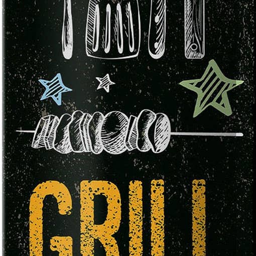 Femer - Wholesale Sign - Tin sign grill & chill meat grilling 10x27cm