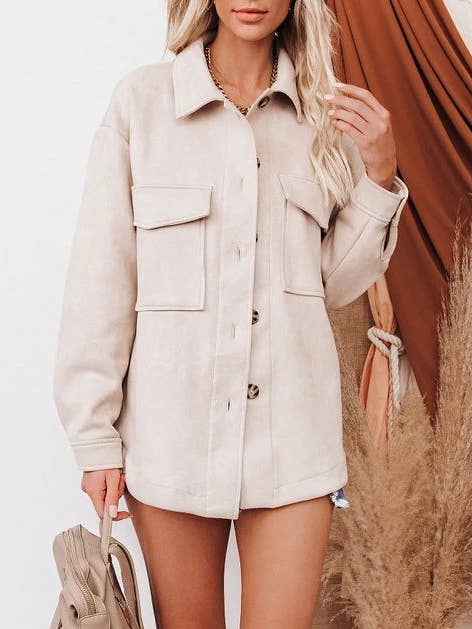 HIDDENBRAND - Wholesale Coat - Women's - Single-Breasted Composite Suede Coat23