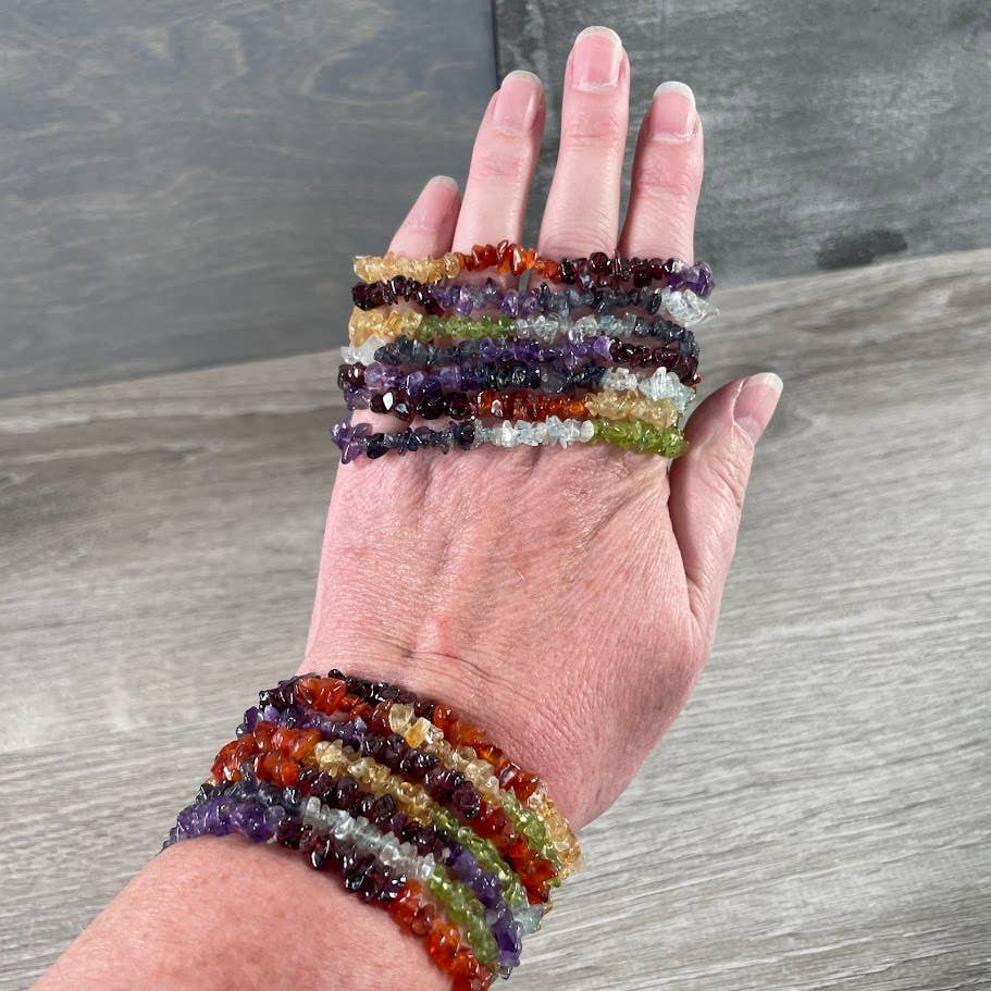 Keystone Crystals - Wholesale Beaded Bracelet - Multi-Stone Gemstone Chip Bracelets –  Wholesale Crystals8