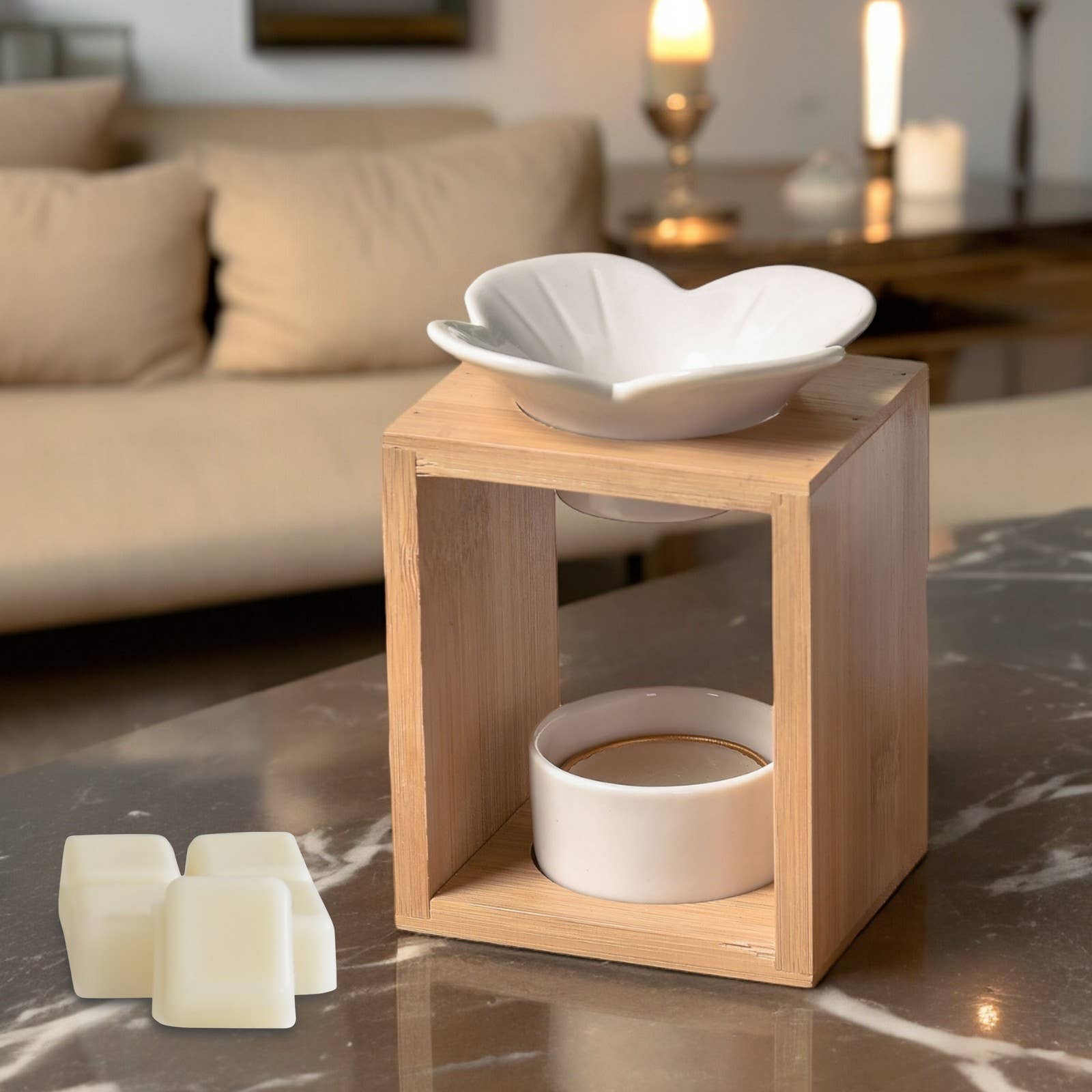 Zen'Arôme - Wholesale Fragrance Warmer - Plumeria Bamboo and Ceramic Scented Wax Burner4