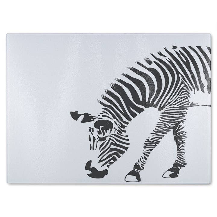Zebra Glass Chopping Board for wholesale by Benjamin Tate Design