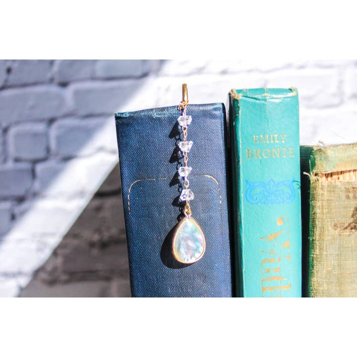 Bookish Trinkets - Wholesale Bookmark - Opal Drop Cottagecore Crystal Pendant Metal Hook Bookmark8