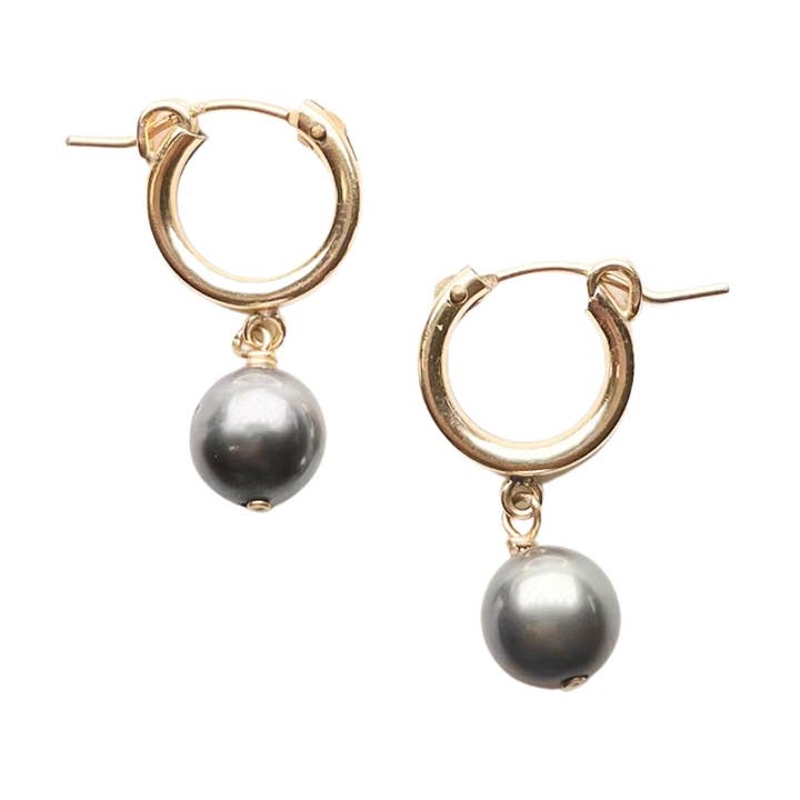 Tahitian Pearl Huggies for wholesale by Lahaʻole Designs