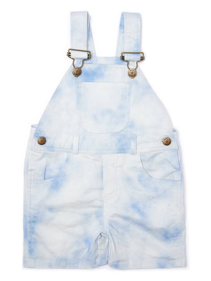 Tie Dye Blue Shorts for wholesale by Dotty Dungarees