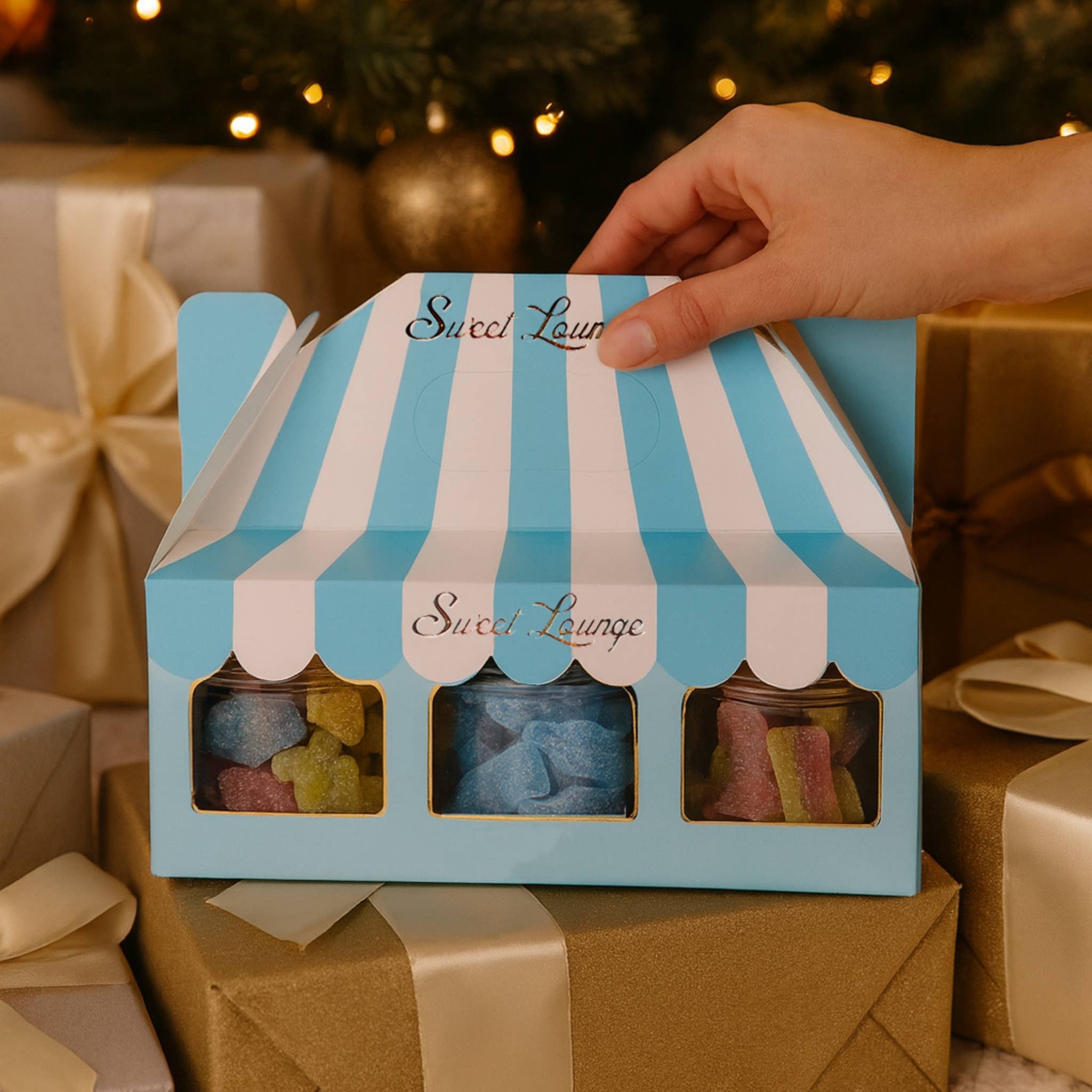 Sweet Lounge – Großhandel Weingummi – Vegane Mini-Sweetshop-Geschenkbox — Mini-Gläser