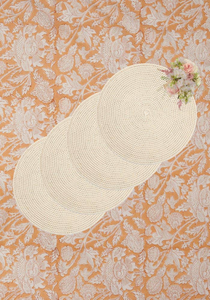 Madame Smart Ltd – wholesale Placemat – Round & Round Rattan Placemat Sand Colour - Set of 40