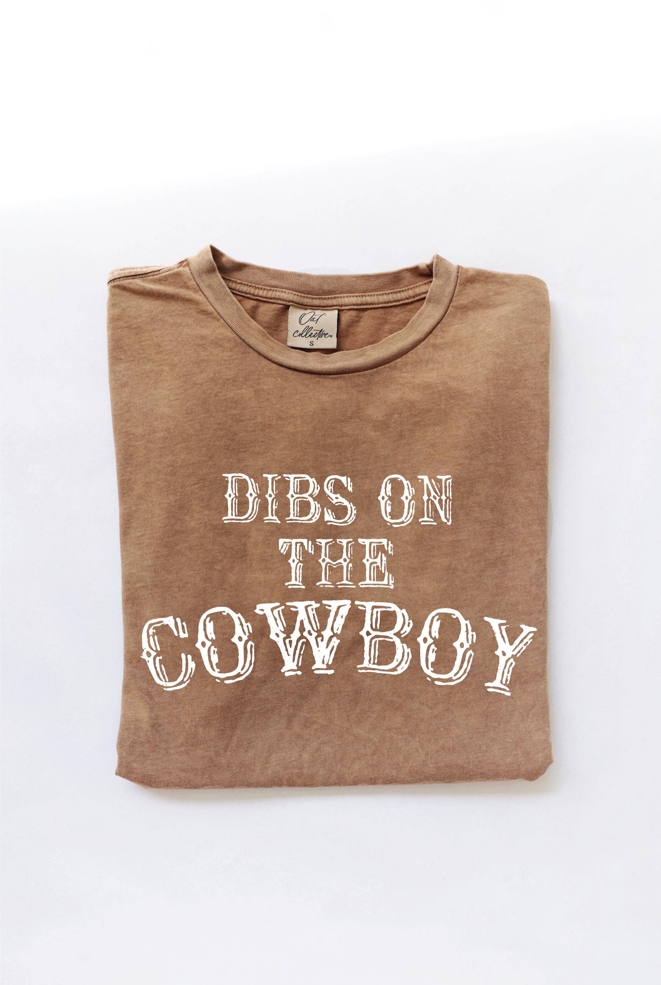 OAT COLLECTIVE - Wholesale Screen Printed T-Shirt - Women's - DIBS ON THE COWBOY Mineral Washed Graphic Top4