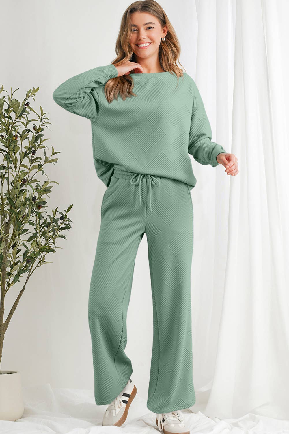 Aapparella - Vente Ensemble de vêtements d'intérieur – femme - Ensembles de pantalons de pyjama texturés et confortables multicolores | S-2XL28