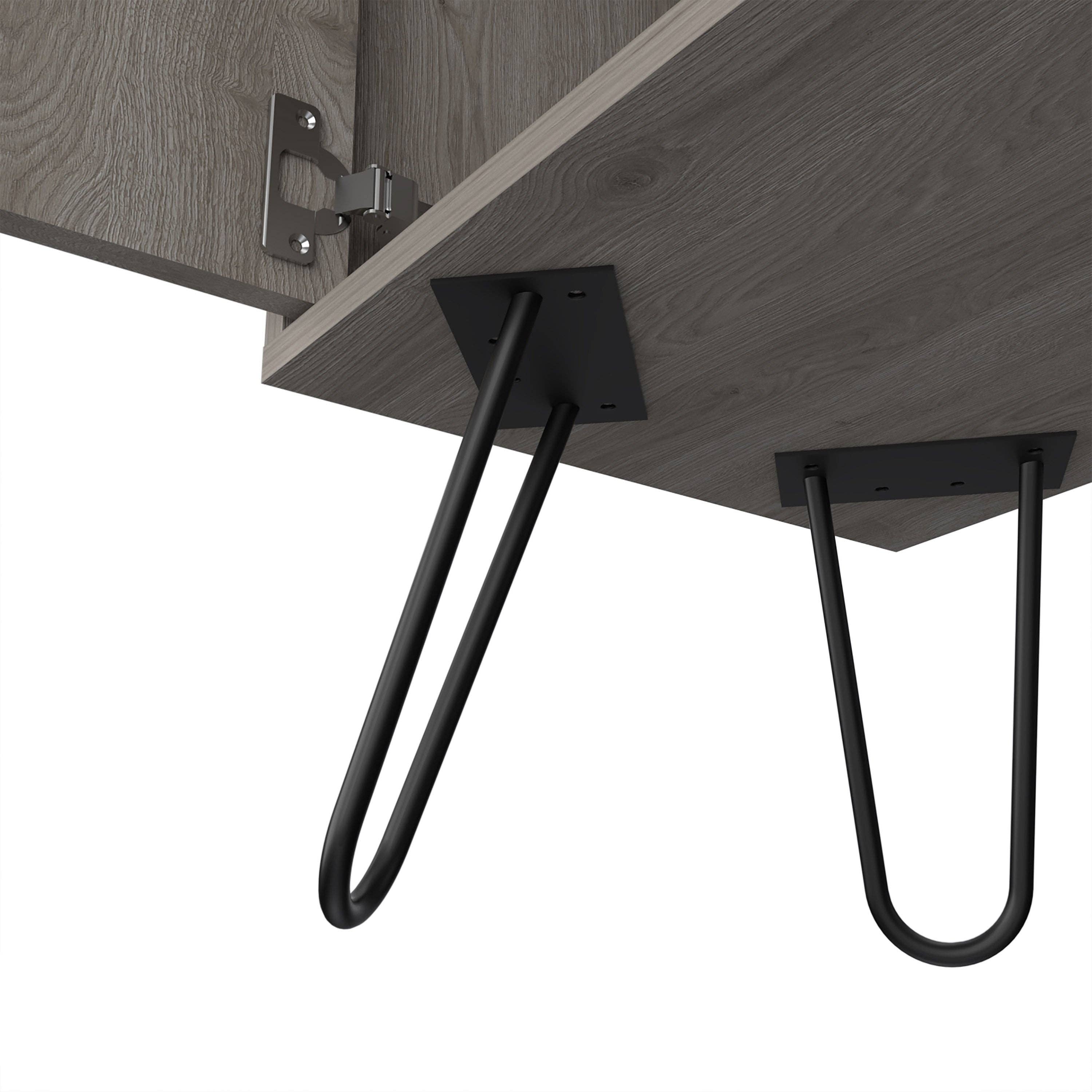 Zamna L Bar Sgl Door Cabinet, 8 Wine Rack, Gray for wholesale on Faire6