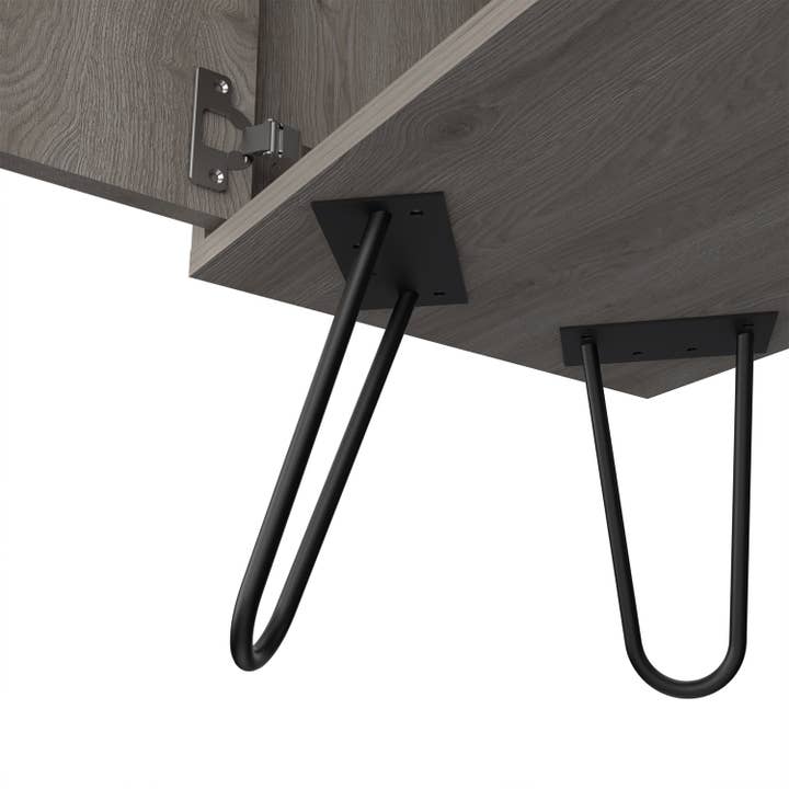 Zamna L Bar Sgl Door Cabinet, 8 Wine Rack, Gray for wholesale on Faire6