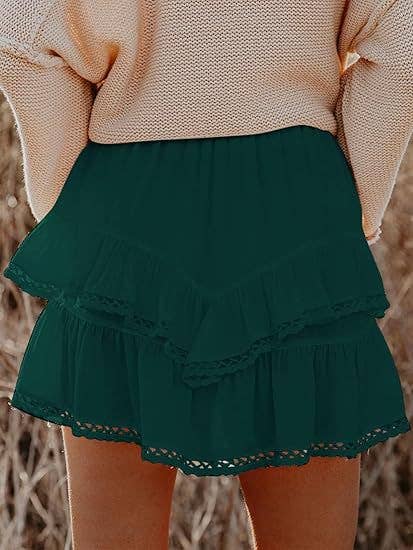 Suhkasana - Wholesale Skirt - Women's - Women's High-Waist Layered Cake Skirt – Summer Casual Mini Skirt25