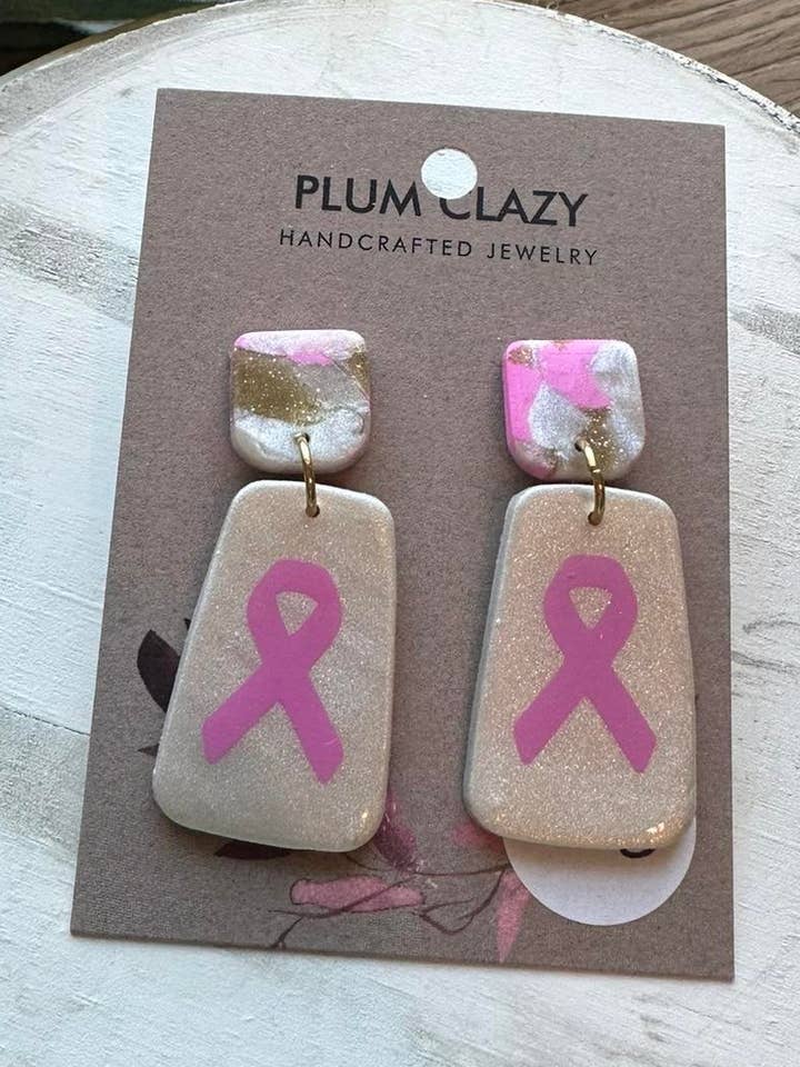 Breast Cancer Awareness Dangle for wholesale by Plum Clazy