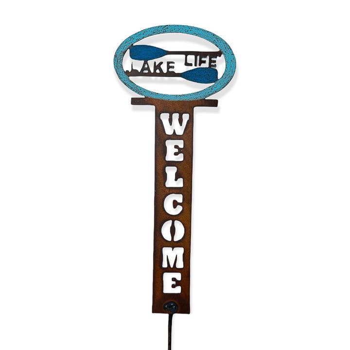 Whimsies - Wholesale Garden/Lawn Stake - Lake Welcome sign garden stake lawn stake cabin gift spring