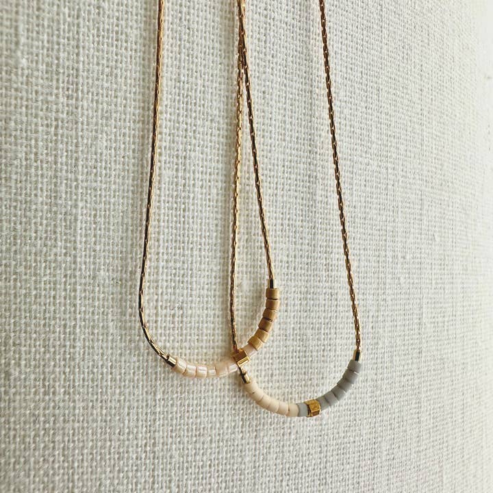 Ocean Breakup - Wholesale Beaded/Pearl Necklace - Minimalist Beaded Necklace - Neutrals7