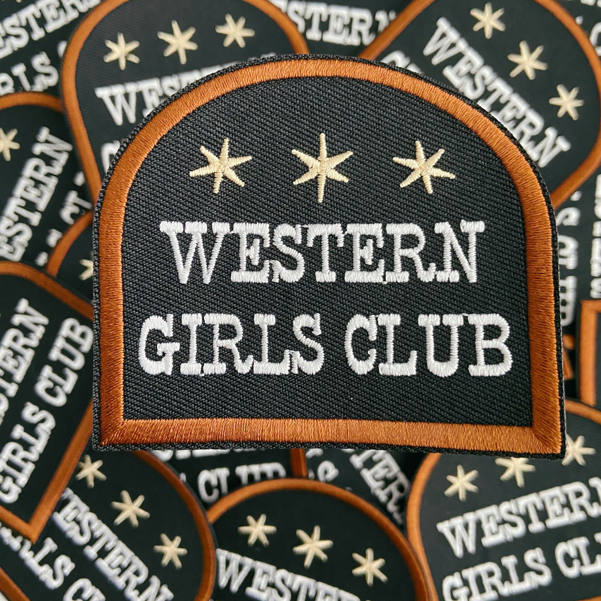TEELUX - Wholesale Patch - 3"  Western Girls Club  -  Embroidered Hat Patch0