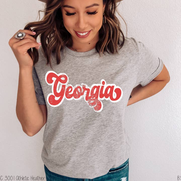 Bama Screens - Wholesale Sublimation Transfer - Georgia Retro Shadow #BS31952