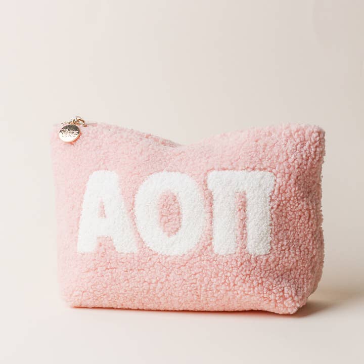 The Darling Effect - Wholesale Pouch - Women's - SORORITY SALE - Greek Letter Teddy Pouch - Blush4