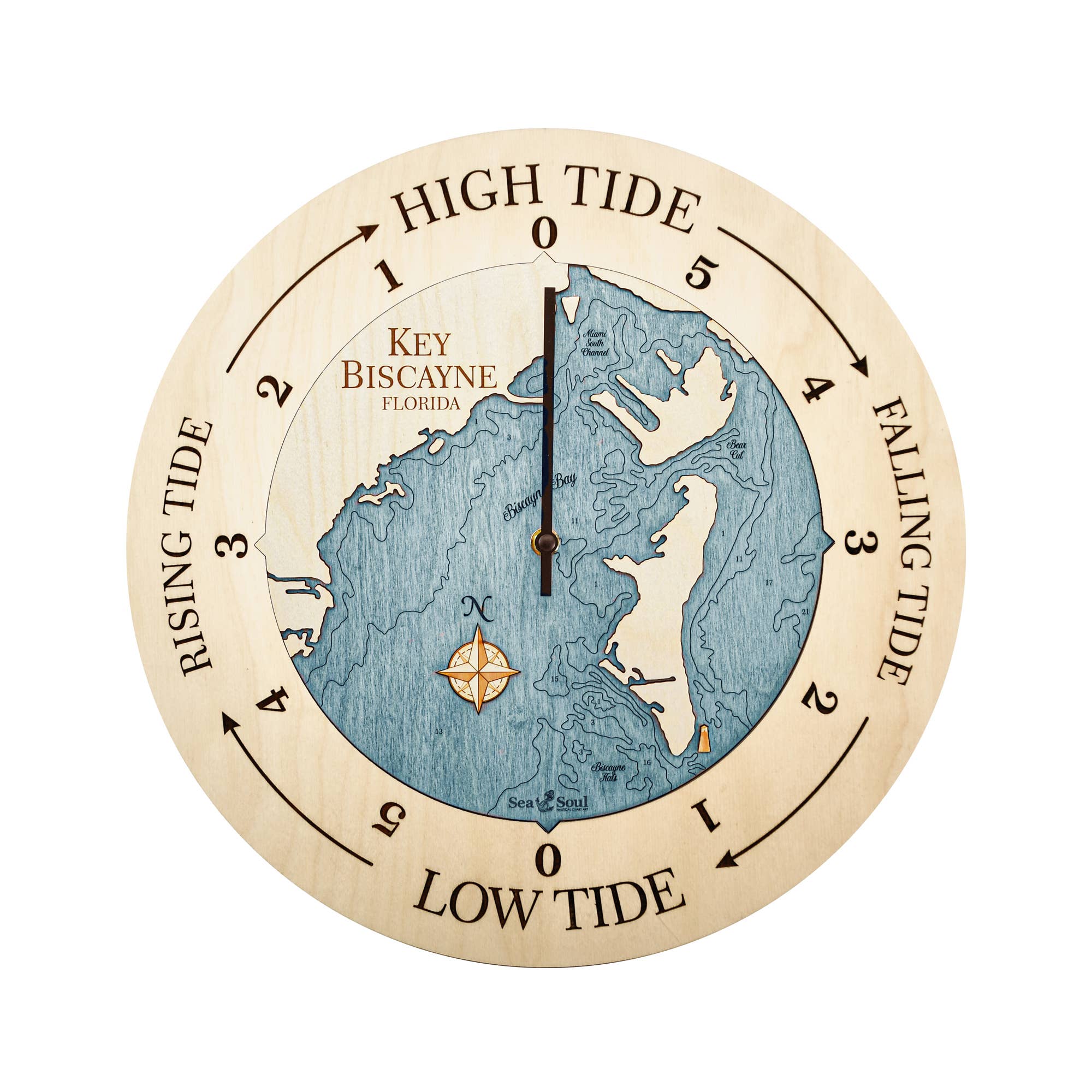 Sea & Soul Nautical Chart Art - Wholesale Wall Clock - Florida East Coast Nautical Chart Tide Clock-Many Locations101