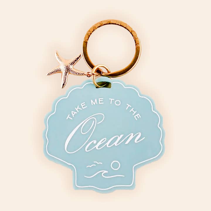 Ocean Seashell Charm Keychain for wholesale by Freshwater Curated Goods